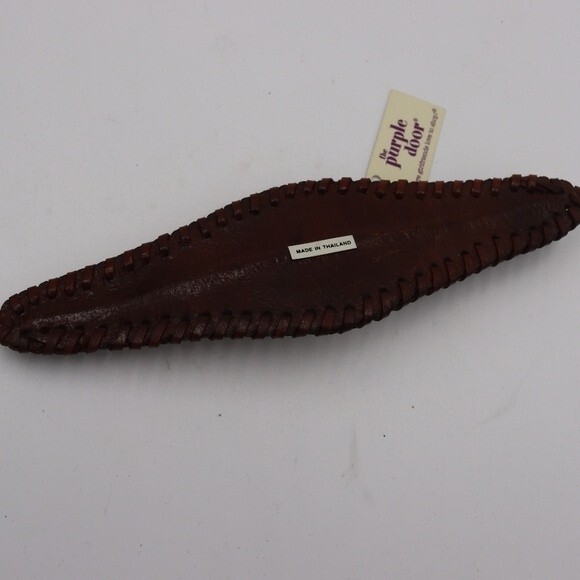 The Purple Door Leather Stone Bead Flower Cuff Adjustable Bracelet Boho - Picture 9 of 9